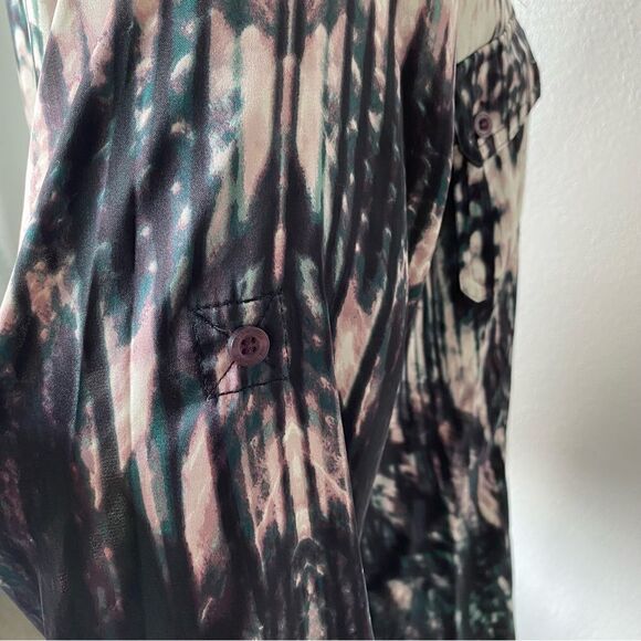 Calvin Klein Button Down Blouse Long Sleeve Abstract - Picture 7 of 14